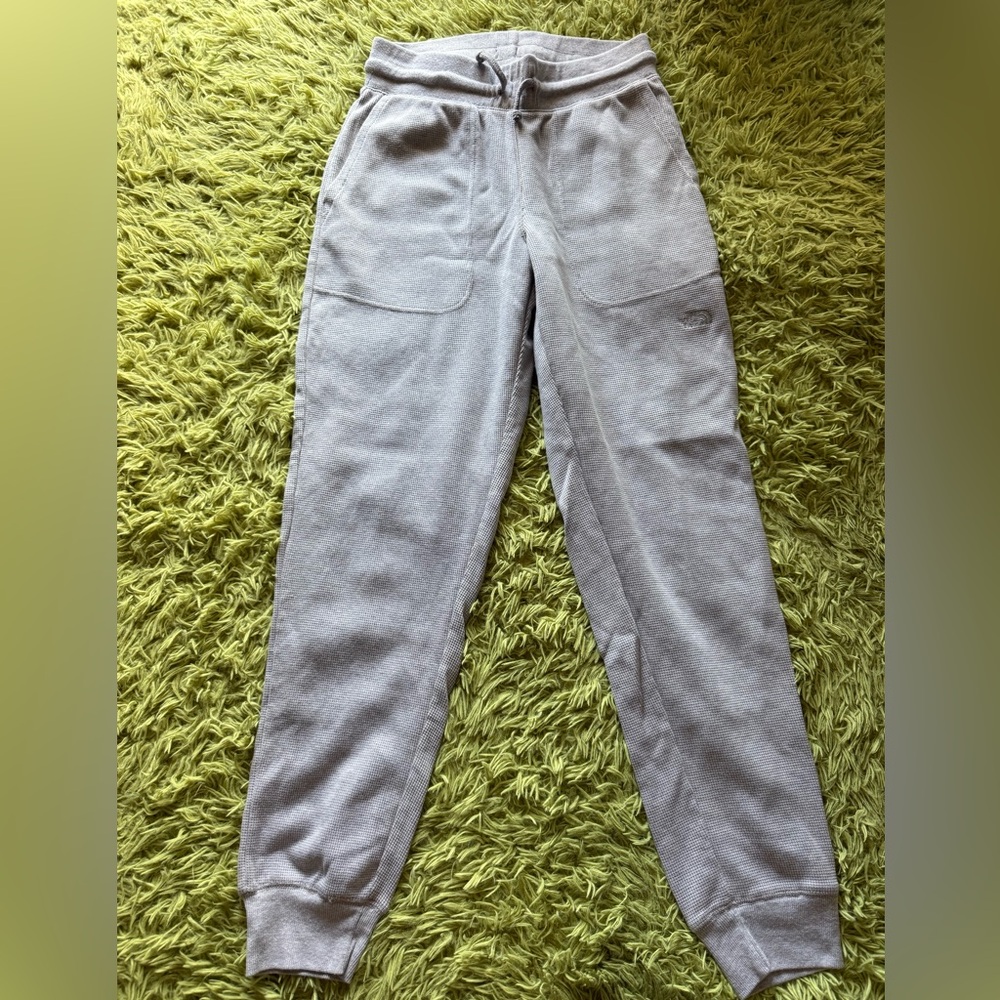 The North Face Gray Waffle Track Pants with Elastic Waistband